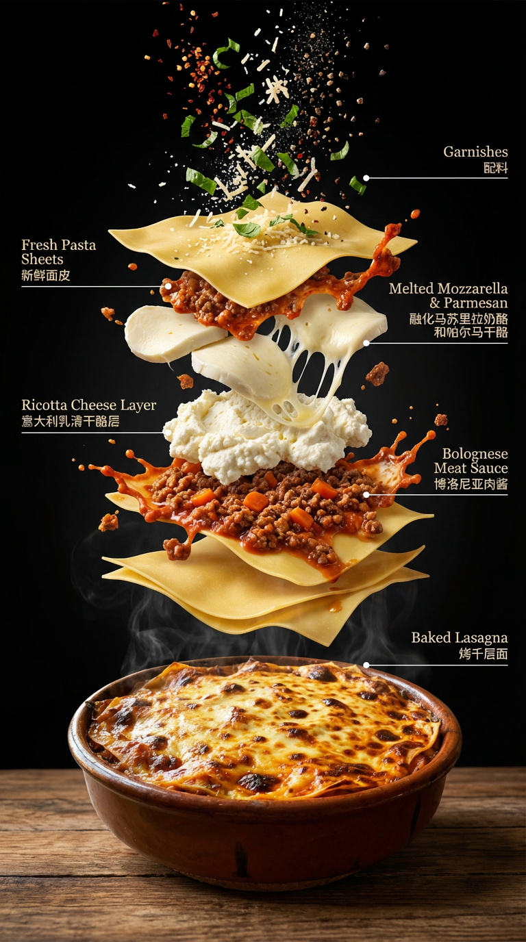 Creative food photography poster example with AI transformation