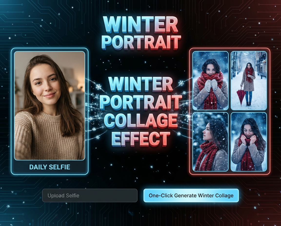 Winter Portrait Collage Effect