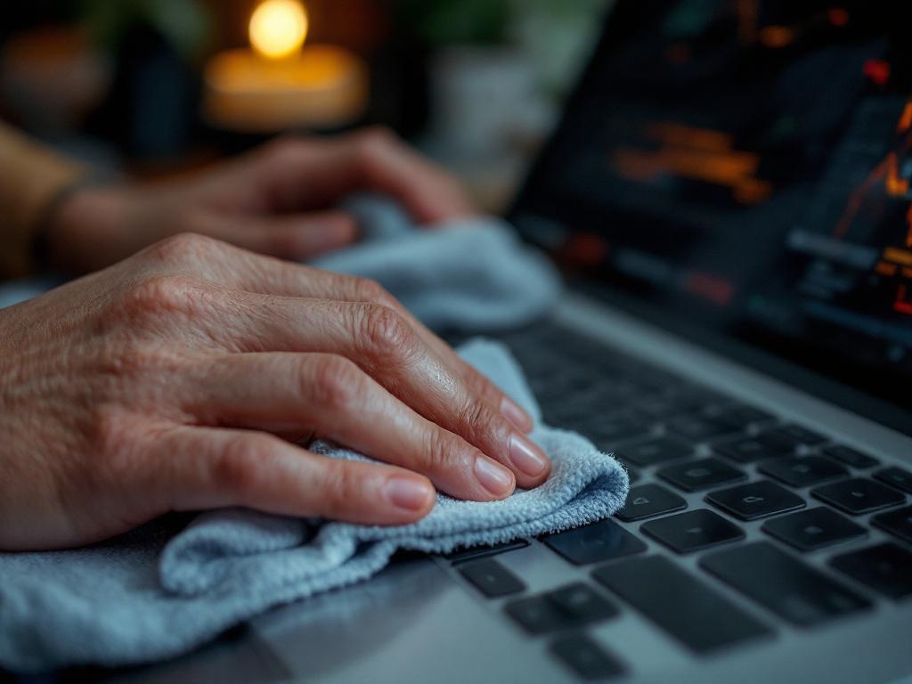 Illustratie over laptop schoonmaken