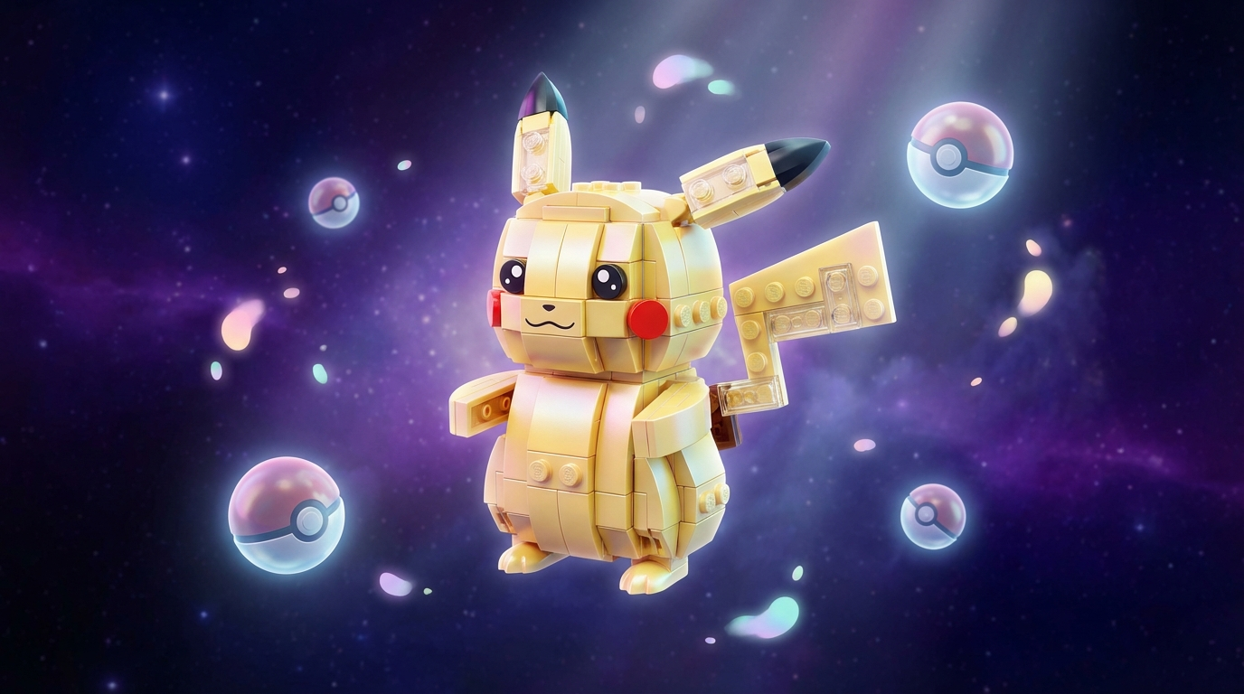 AI Pokemon Generator Lego style Pikachu brick figure