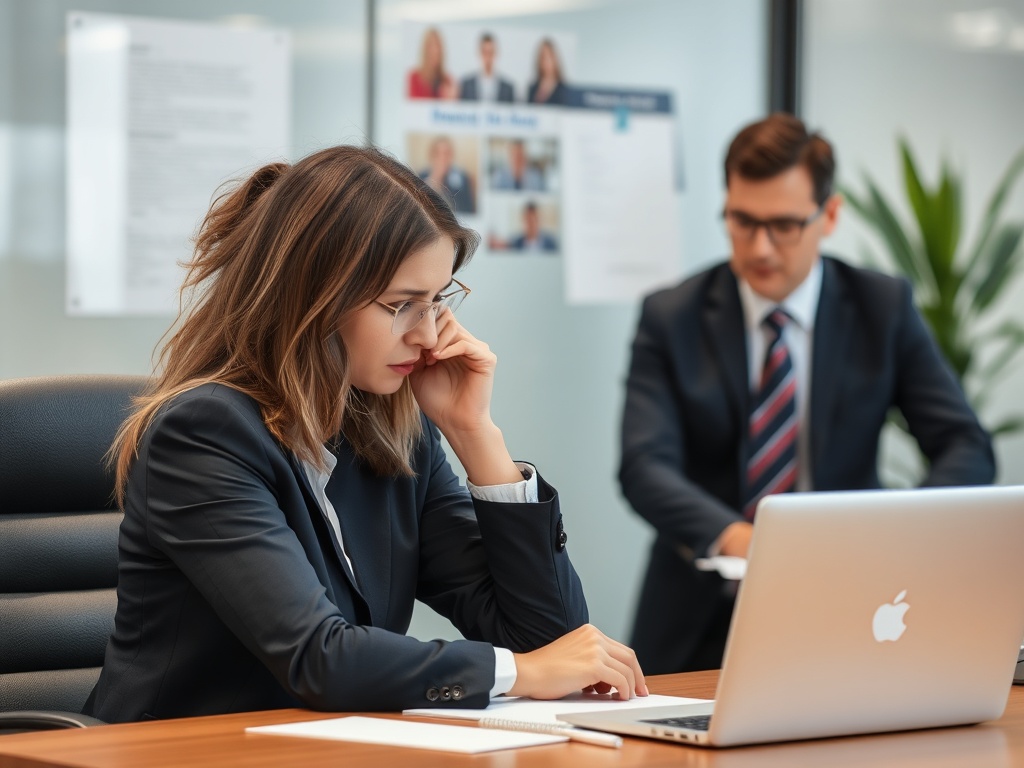 상사 말에 상처받은 직원의 모습