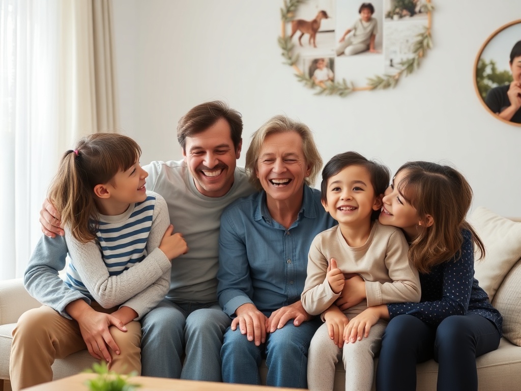 가족 갈등 해결 후 행복한 가족