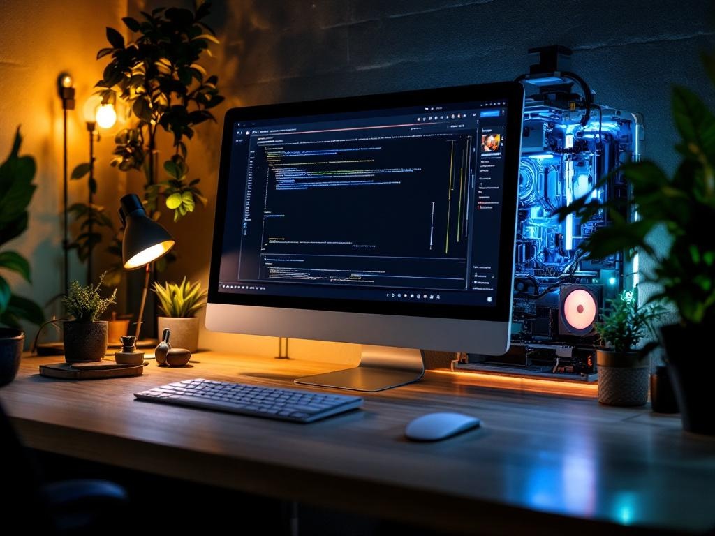 schone computerbehuizing met open zijpaneel en zichtbare componenten zonder stof