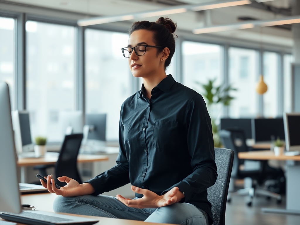 마음챙김을 실천하는 직원