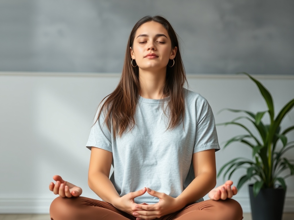 시험 전 마음챙김을 실천하는 학생