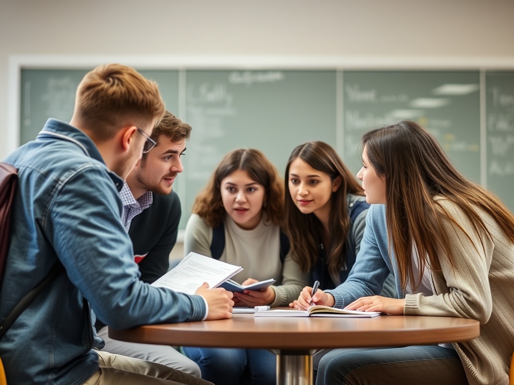학습 전략을 논의하는 학생들